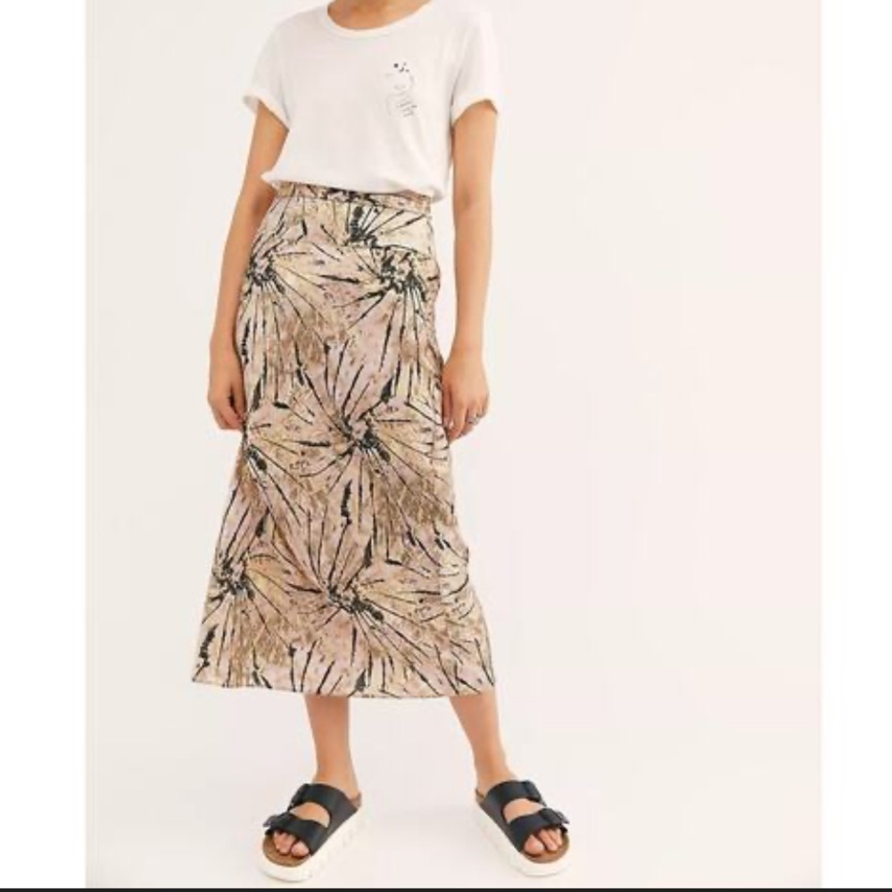 Free People Normani High Waist Midi Skirt in the "Magic Smoke Combo" size 6